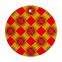 Cute Pretty Elegant Pattern Round Ornament (two Sides)