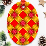 Cute Pretty Elegant Pattern Oval Ornament (Two Sides) Front