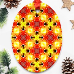 Cute Pretty Elegant Pattern Oval Ornament (two Sides)