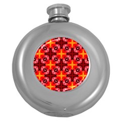 Cute Pretty Elegant Pattern Hip Flask (round)