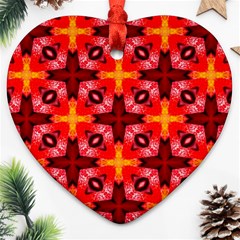 Cute Pretty Elegant Pattern Heart Ornament (two Sides) by GardenOfOphir