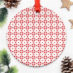 Cute Pretty Elegant Pattern Round Ornament (two Sides) by GardenOfOphir