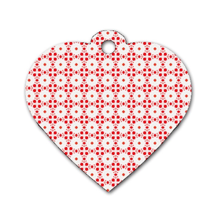 Cute Pretty Elegant Pattern Dog Tag Heart (Two Sided)