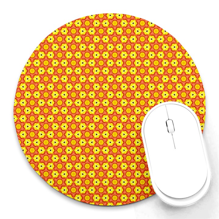 Cute Pretty Elegant Pattern 8  Mouse Pad (Round)