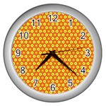 Cute Pretty Elegant Pattern Wall Clock (Silver) Front