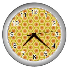 Cute Pretty Elegant Pattern Wall Clock (silver) by GardenOfOphir