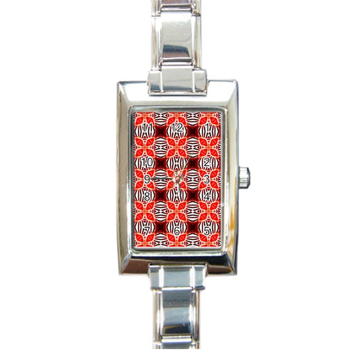 Cute Pretty Elegant Pattern Rectangular Italian Charm Watch