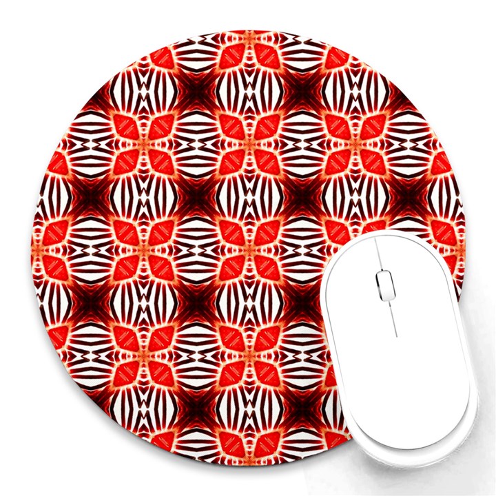 Cute Pretty Elegant Pattern 8  Mouse Pad (Round)