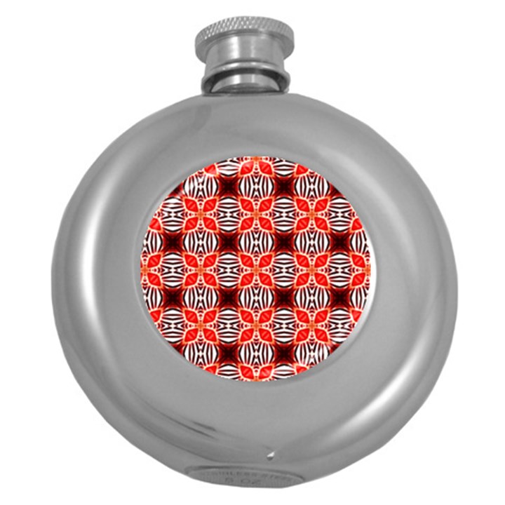 Cute Pretty Elegant Pattern Hip Flask (Round)