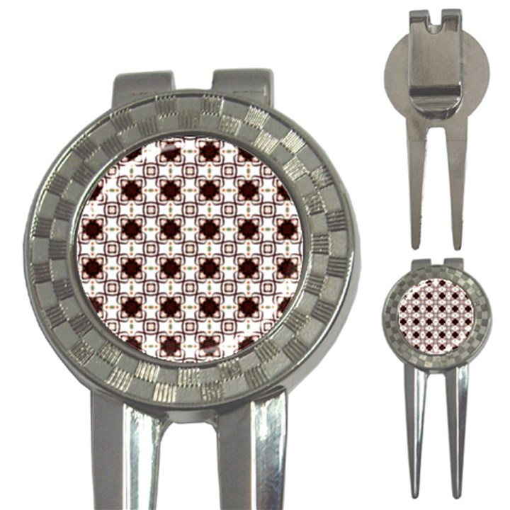 Cute Pretty Elegant Pattern Golf Pitchfork & Ball Marker