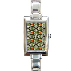 Cute Pretty Elegant Pattern Rectangular Italian Charm Watch