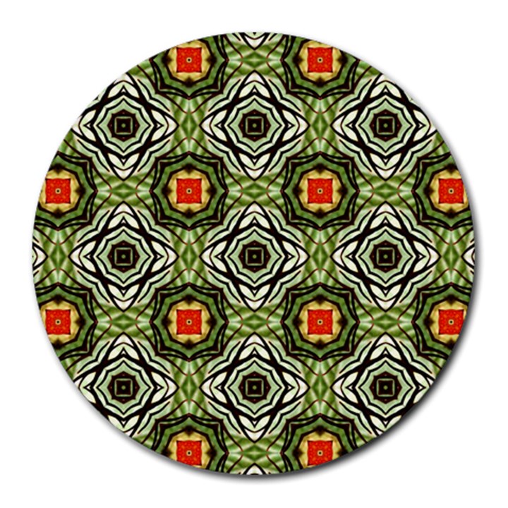 Cute Pretty Elegant Pattern 8  Mouse Pad (Round)