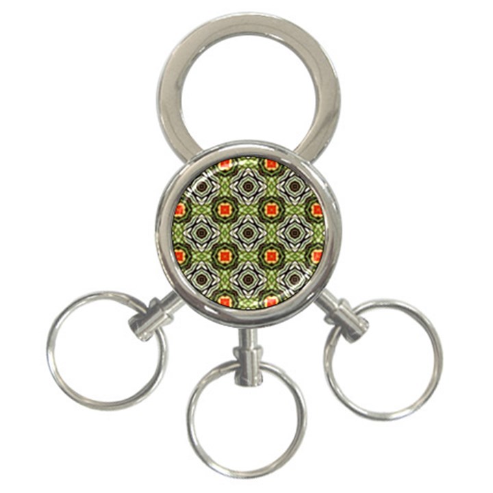 Cute Pretty Elegant Pattern 3-Ring Key Chain