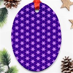 Cute Pretty Elegant Pattern Oval Ornament (two Sides)