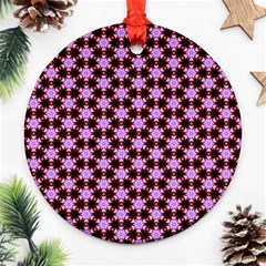 Cute Pretty Elegant Pattern Round Ornament (two Sides)