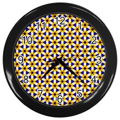 Cute Pretty Elegant Pattern Wall Clock (black) by GardenOfOphir