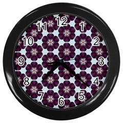 Cute Pretty Elegant Pattern Wall Clock (black) by GardenOfOphir