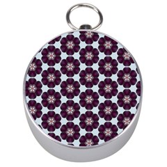 Cute Pretty Elegant Pattern Silver Compass