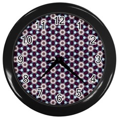 Cute Pretty Elegant Pattern Wall Clock (black) by GardenOfOphir