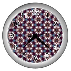 Cute Pretty Elegant Pattern Wall Clock (silver) by GardenOfOphir