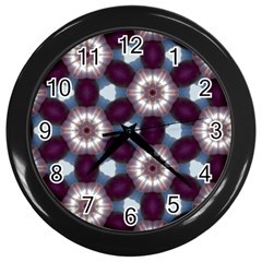 Cute Pretty Elegant Pattern Wall Clock (black) by GardenOfOphir