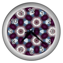 Cute Pretty Elegant Pattern Wall Clock (silver) by GardenOfOphir