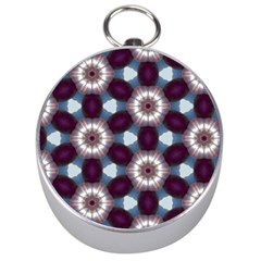 Cute Pretty Elegant Pattern Silver Compass by GardenOfOphir