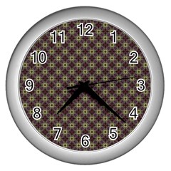 Cute Pretty Elegant Pattern Wall Clock (silver) by GardenOfOphir