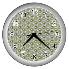 Cute Pretty Elegant Pattern Wall Clock (silver) by GardenOfOphir