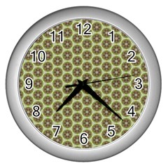 Cute Pretty Elegant Pattern Wall Clock (silver) by GardenOfOphir