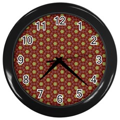 Cute Pretty Elegant Pattern Wall Clock (black) by GardenOfOphir