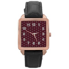 Cute Pretty Elegant Pattern Rose Gold Leather Watch  by GardenOfOphir