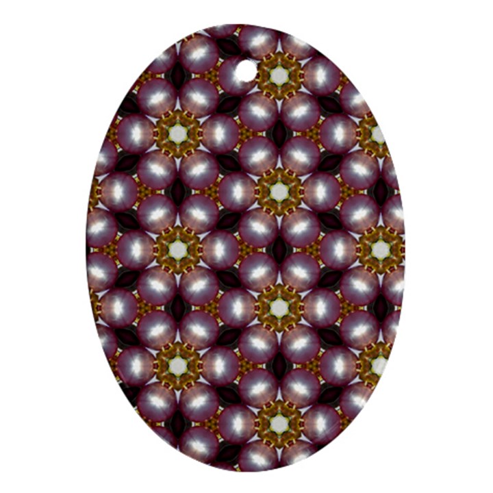 Cute Pretty Elegant Pattern Oval Ornament (Two Sides)