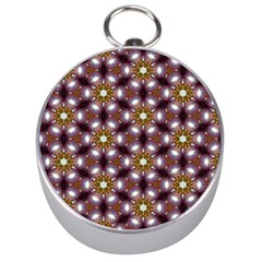 Cute Pretty Elegant Pattern Silver Compass