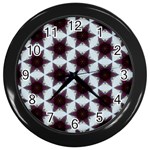 Cute Pretty Elegant Pattern Wall Clock (Black) Front