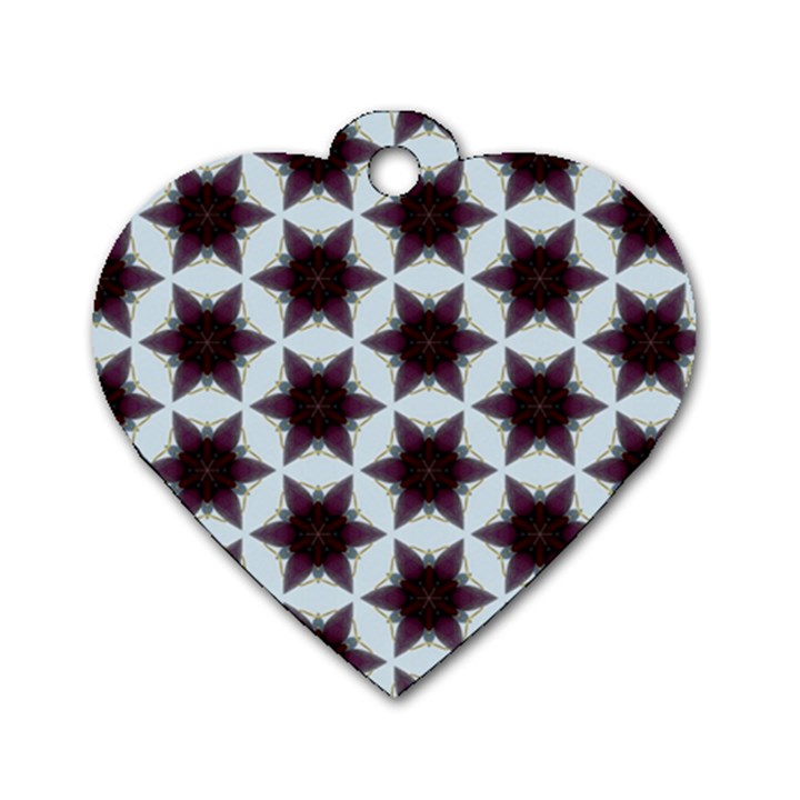 Cute Pretty Elegant Pattern Dog Tag Heart (Two Sided)