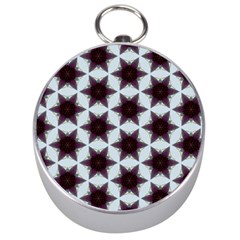 Cute Pretty Elegant Pattern Silver Compass by GardenOfOphir