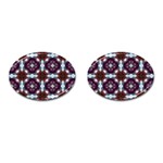 Cute Pretty Elegant Pattern Cufflinks (Oval) Front(Pair)