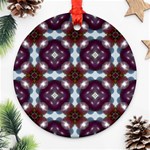 Cute Pretty Elegant Pattern Round Ornament (Two Sides) Back