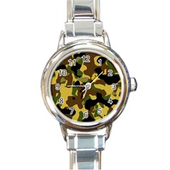 Camo Pattern  Round Italian Charm Watch