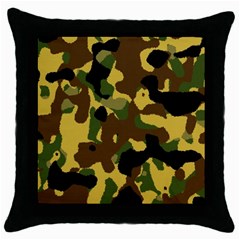 Camo Pattern  Black Throw Pillow Case