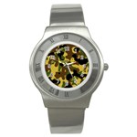 Camo Pattern  Stainless Steel Watch (Slim) Front