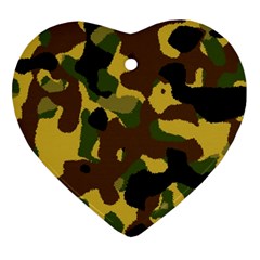 Camo Pattern  Heart Ornament (two Sides) by Colorfulart23