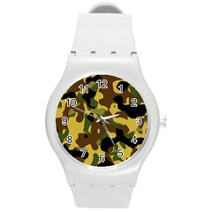 Camo Pattern  Plastic Sport Watch (medium) by Colorfulart23