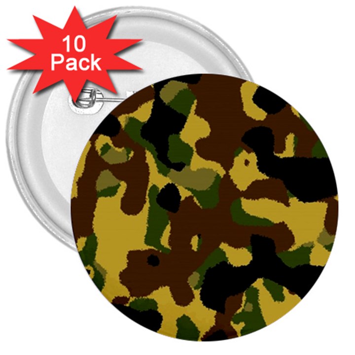 Camo Pattern  3  Button (10 pack)