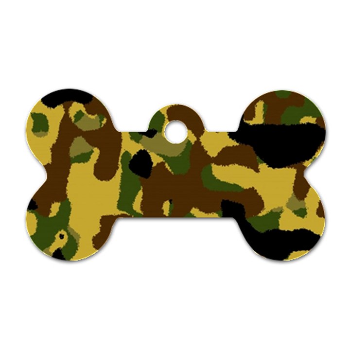 Camo Pattern  Dog Tag Bone (One Sided)