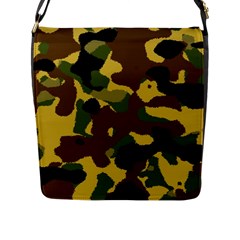 Camo Pattern  Flap Closure Messenger Bag (large) by Colorfulart23