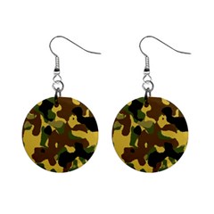 Camo Pattern  Mini Button Earrings by Colorfulart23