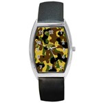 Camo Pattern  Tonneau Leather Watch Front