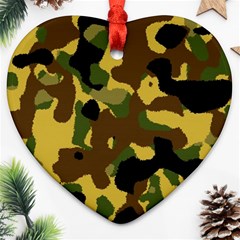 Camo Pattern  Heart Ornament (two Sides)